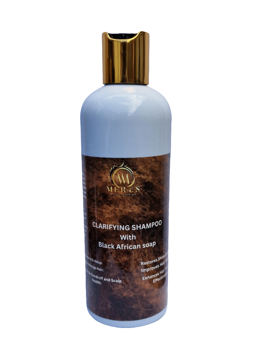 CLARIFYING SHAMPOO
With
Black African soap MERE&