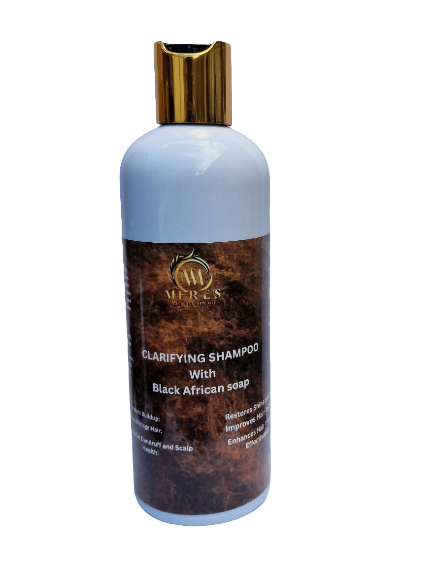 CLARIFYING SHAMPOO
With
Black African soap MERE&