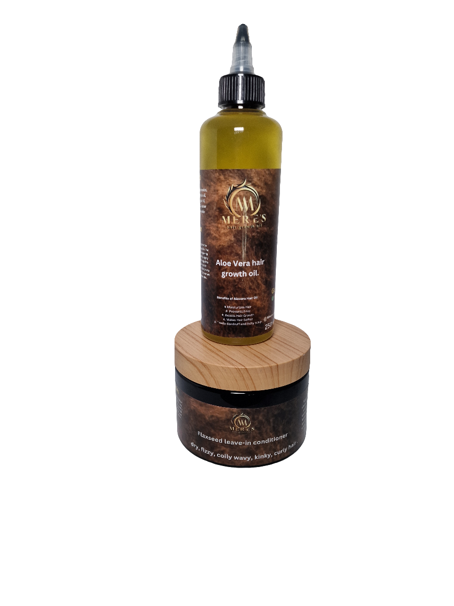 Flaxseed leave in conditioner and Alovera growth oil MERE&