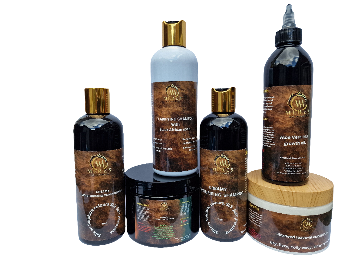 The wash day routine includes clarifying shampoos and Bentonite clay. MERE&