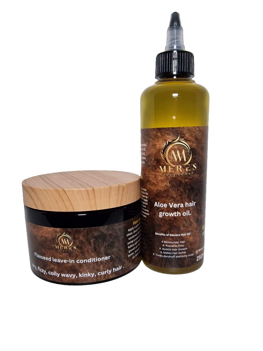 Flaxseed leave in conditioner and Alovera growth oil MERE&