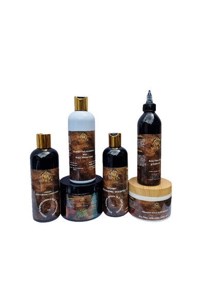 The wash day routine includes clarifying shampoos and Bentonite clay. MERE&